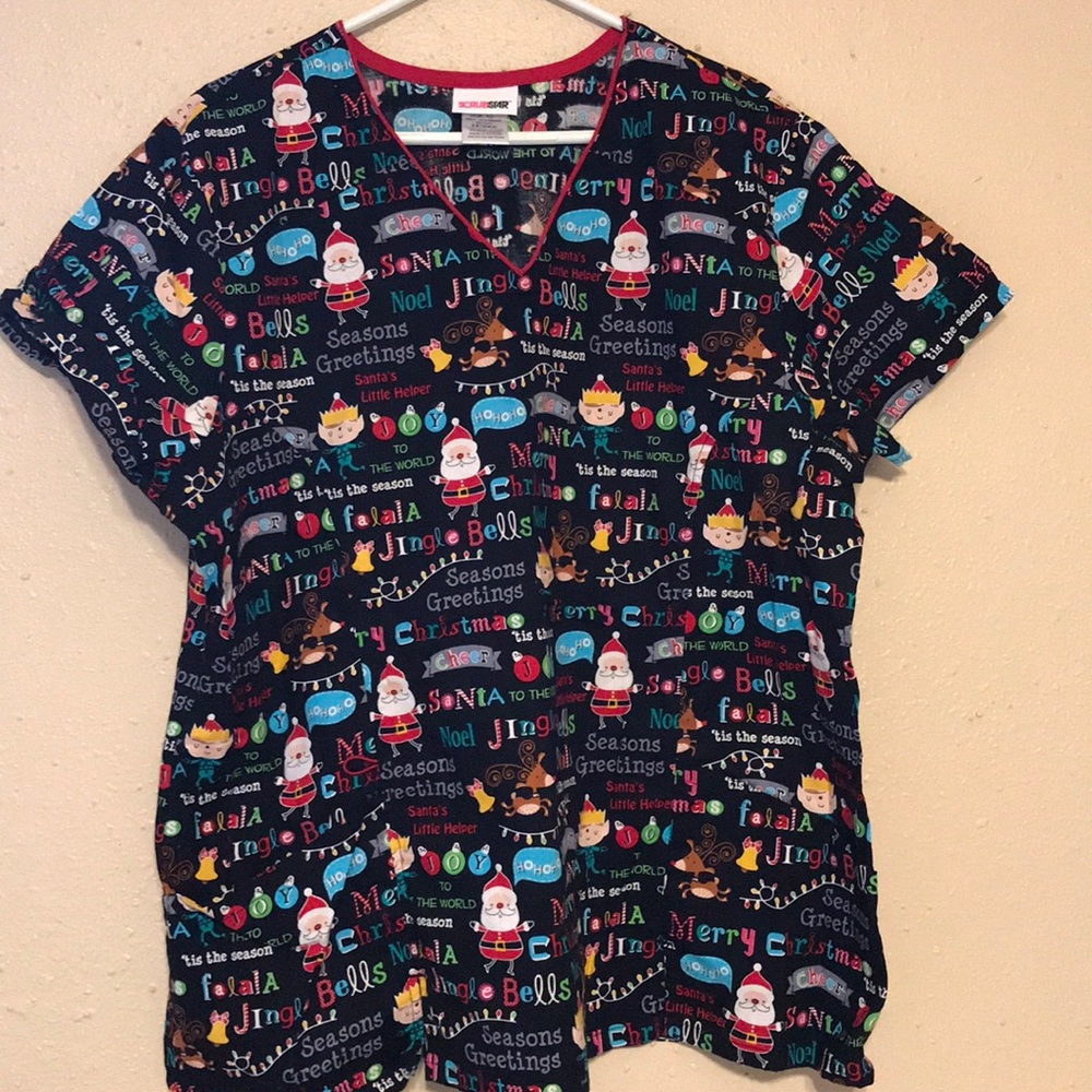 Christmas Scrub Top
